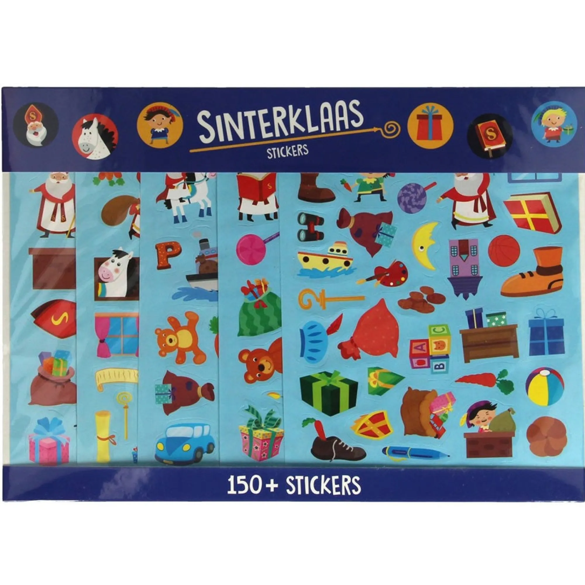 Wins Holland Kerstdecoratie>Stickervel 150st. Sinterklaas