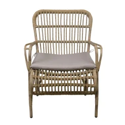 Tuinstoelen>Stoel Fadola naturel met kussen