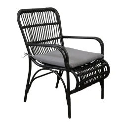 Bois le Duc Tuinstoelen>Stoel Fadola zwart met kussen