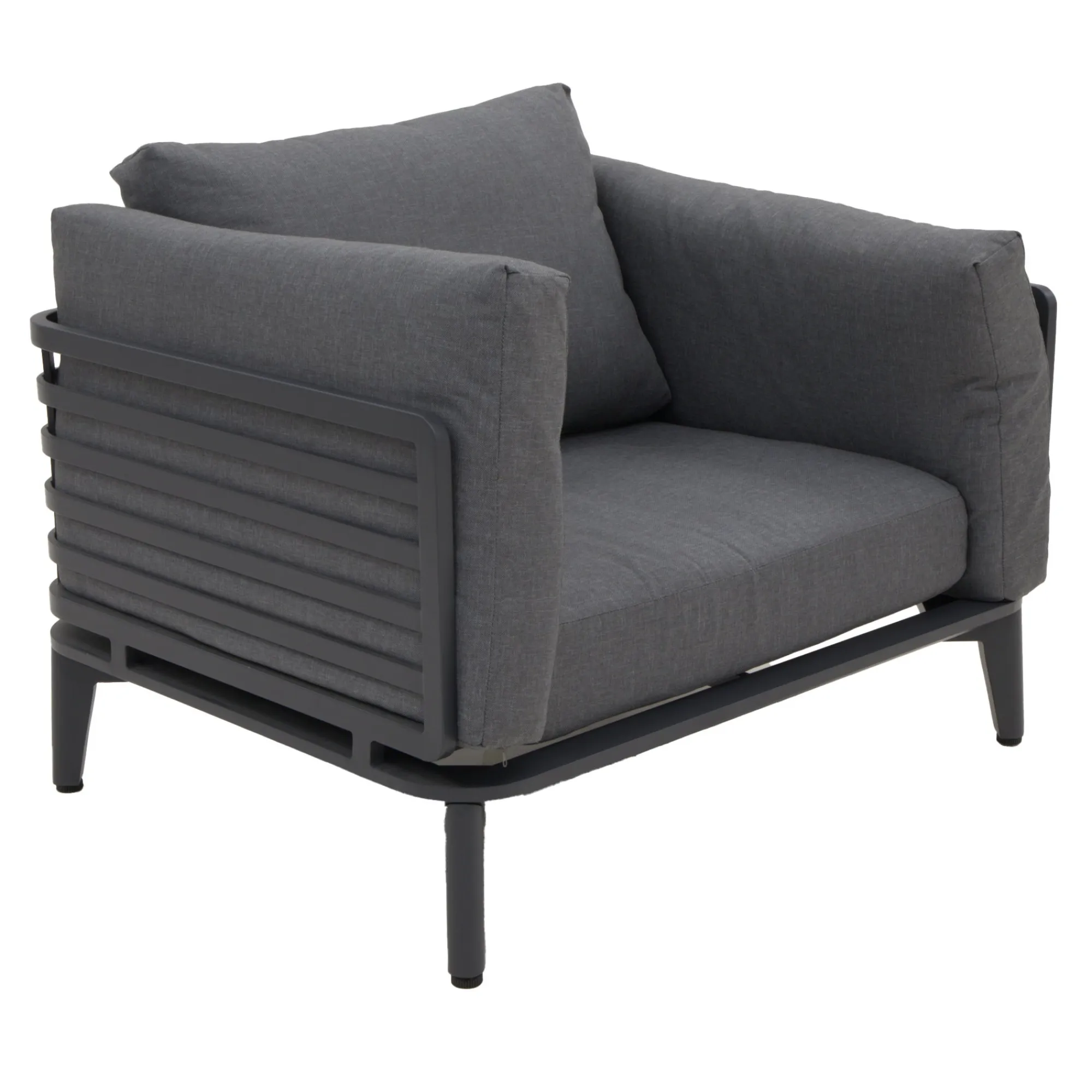 Bois le Duc Loungesets>Stoel Pereto antraciet met kussens