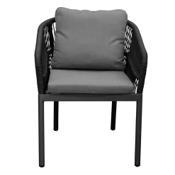 Bois le Duc Tuinstoelen>Stoel Stapel Barzio antraciet met kussen