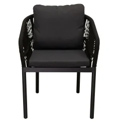 Bois le Duc Tuinstoelen>Stoel stapel Barzio zwart met kussen