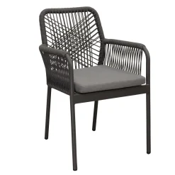 Bois le Duc Tuinstoelen>Stoel Stapel Marone antraciet met kussen