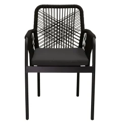 Bois le Duc Tuinstoelen>Stoel stapel Marone zwart met kussen