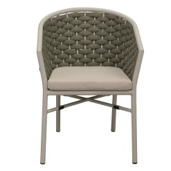 Bois le Duc Tuinstoelen>Stoel Stapel Serina milky grey met kussen