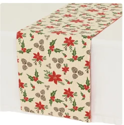 Decoris Kerstdecoratie>Tafelloper 150 x 30 cm rood wit