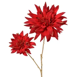 Kerstdecoratie>Tak dahlia rood 75 cm