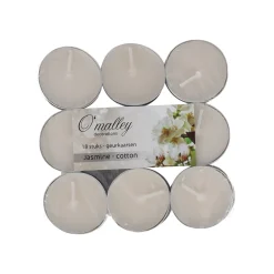 O'malley Kaarsen>Theelicht geur jasmijn katoen 18 stuks