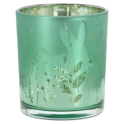Van Cranenbroek Pasen>Theelicht glas konijn groen 10cm