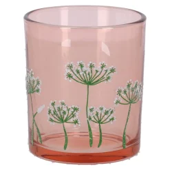 O'malley Kaarsen>Theelichthouder glas bloemen 10 cm