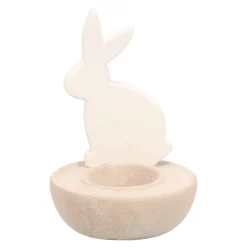 Van Cranenbroek Pasen|Kaarsen>Theelichthouder konijn wit 12cm