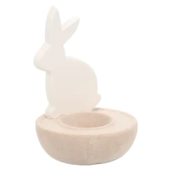 Van Cranenbroek Pasen|Kaarsen>Theelichthouder konijn wit 12cm
