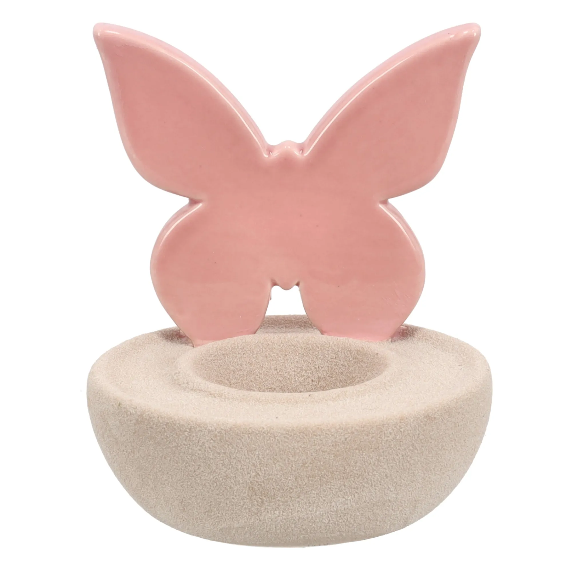 Van Cranenbroek Pasen>Theelichthouder vlinder roze 12cm