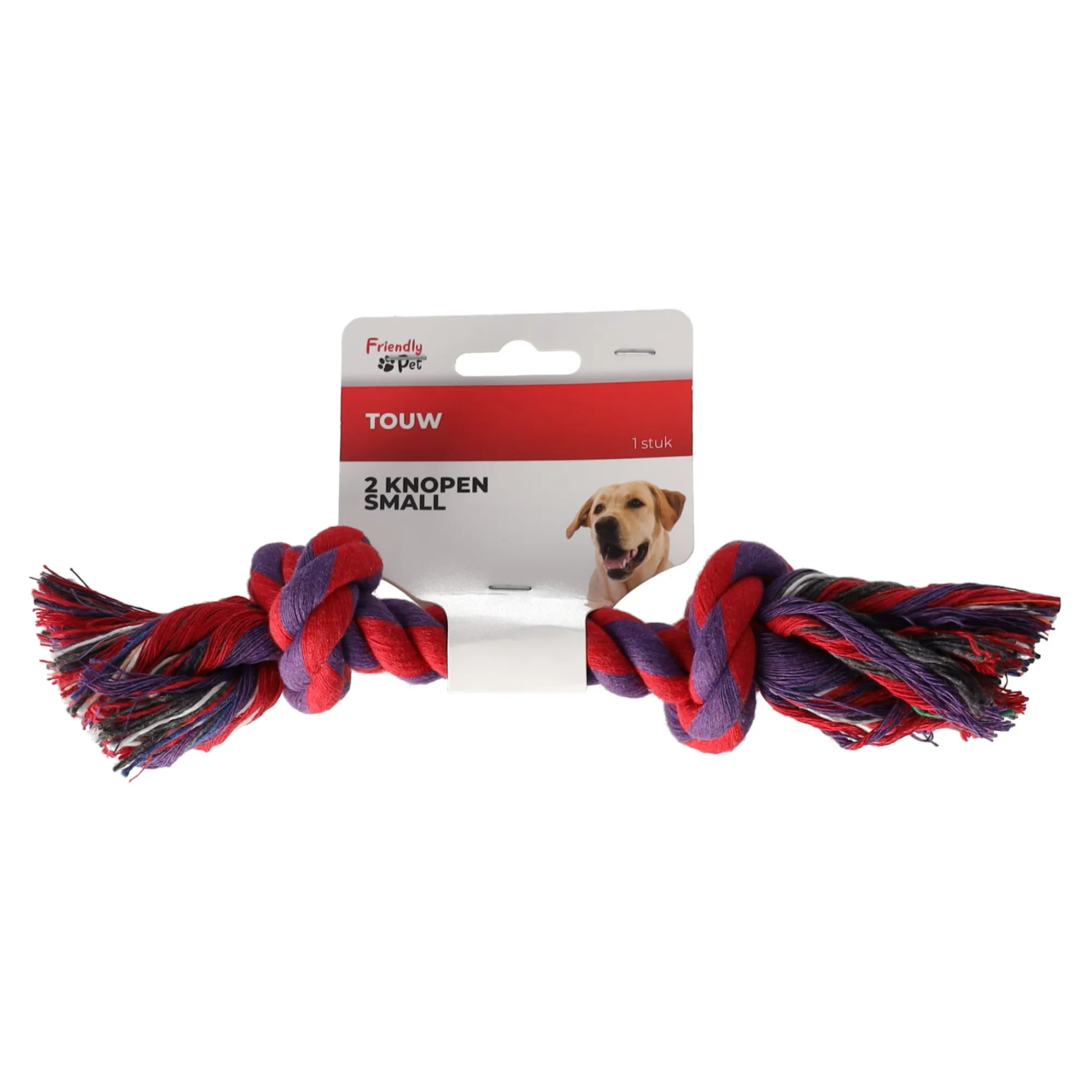 Friendly Pet Hondenspeelgoed>Touw hond kleur 2 knopen small