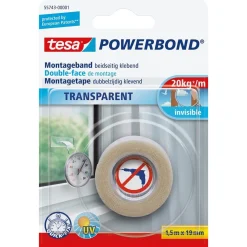 Tesa Bouw>Transparante montage tape 19mmx1.5M