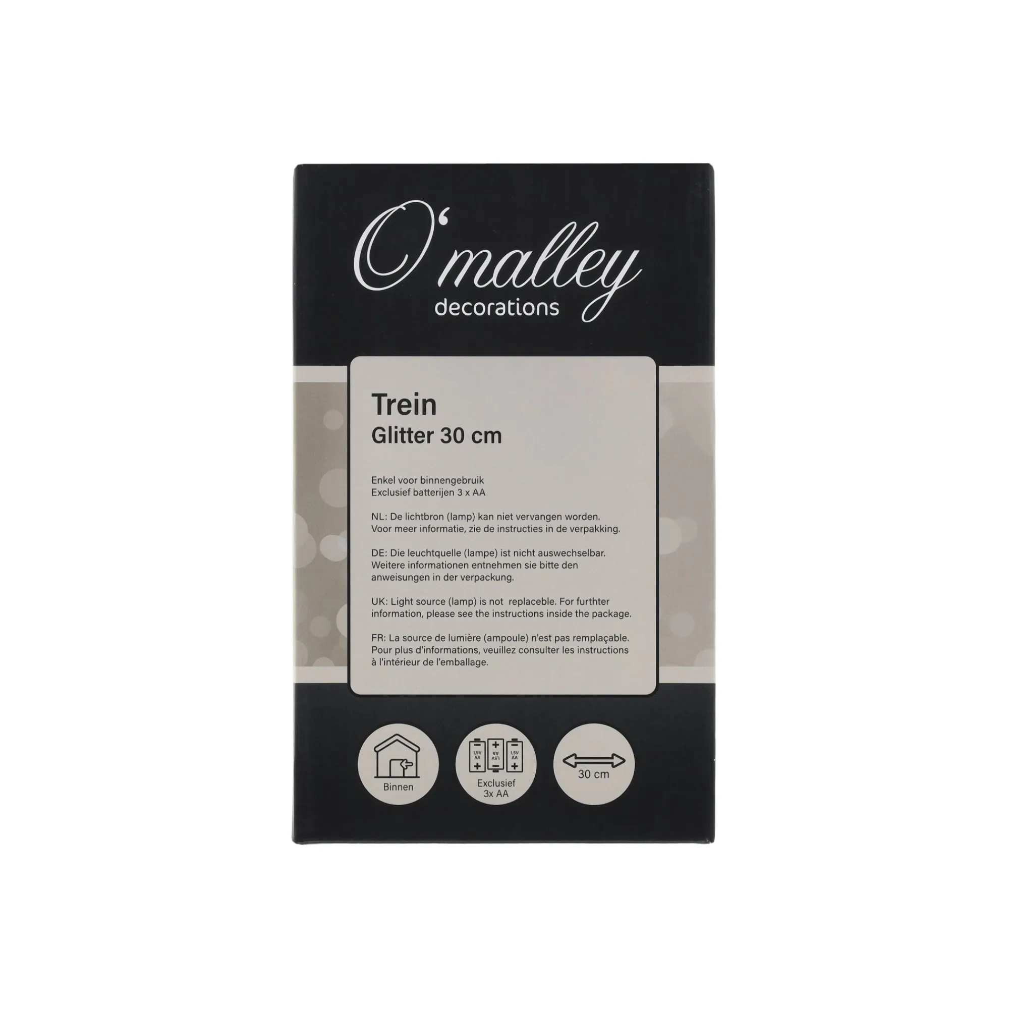 O'malley Kerstdecoratie>Trein glitter 30 cm