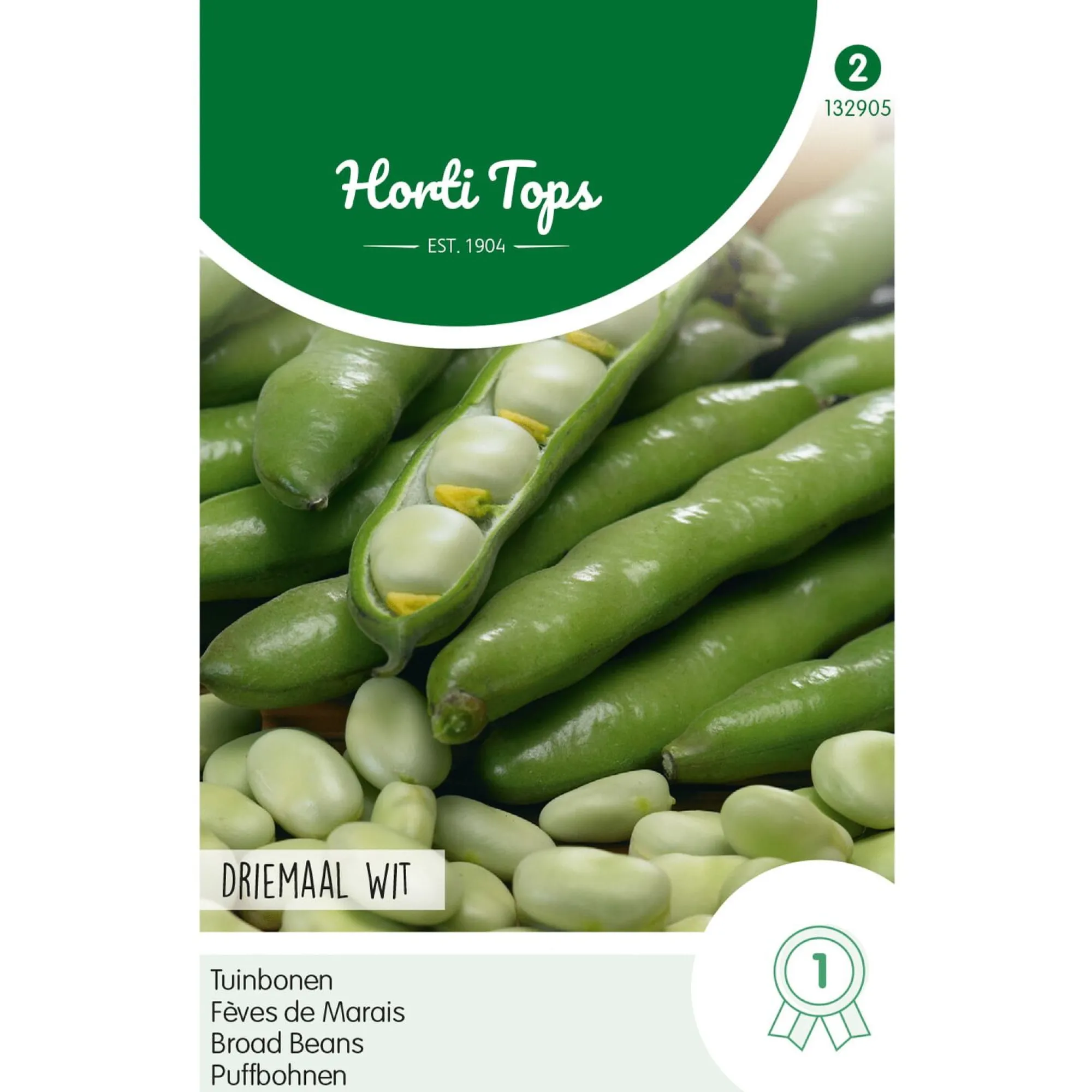 Horti Tops Moestuin>Tuinbonen driemaal wit