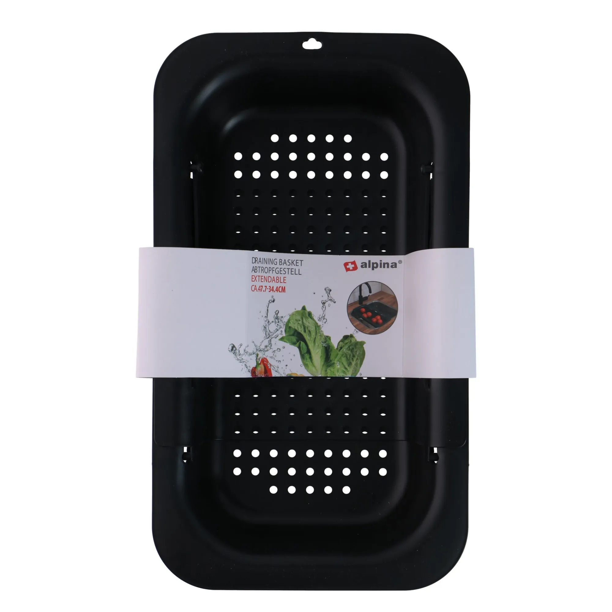 Alpina Opbergen>Uitlekmand uitschuifb assorti