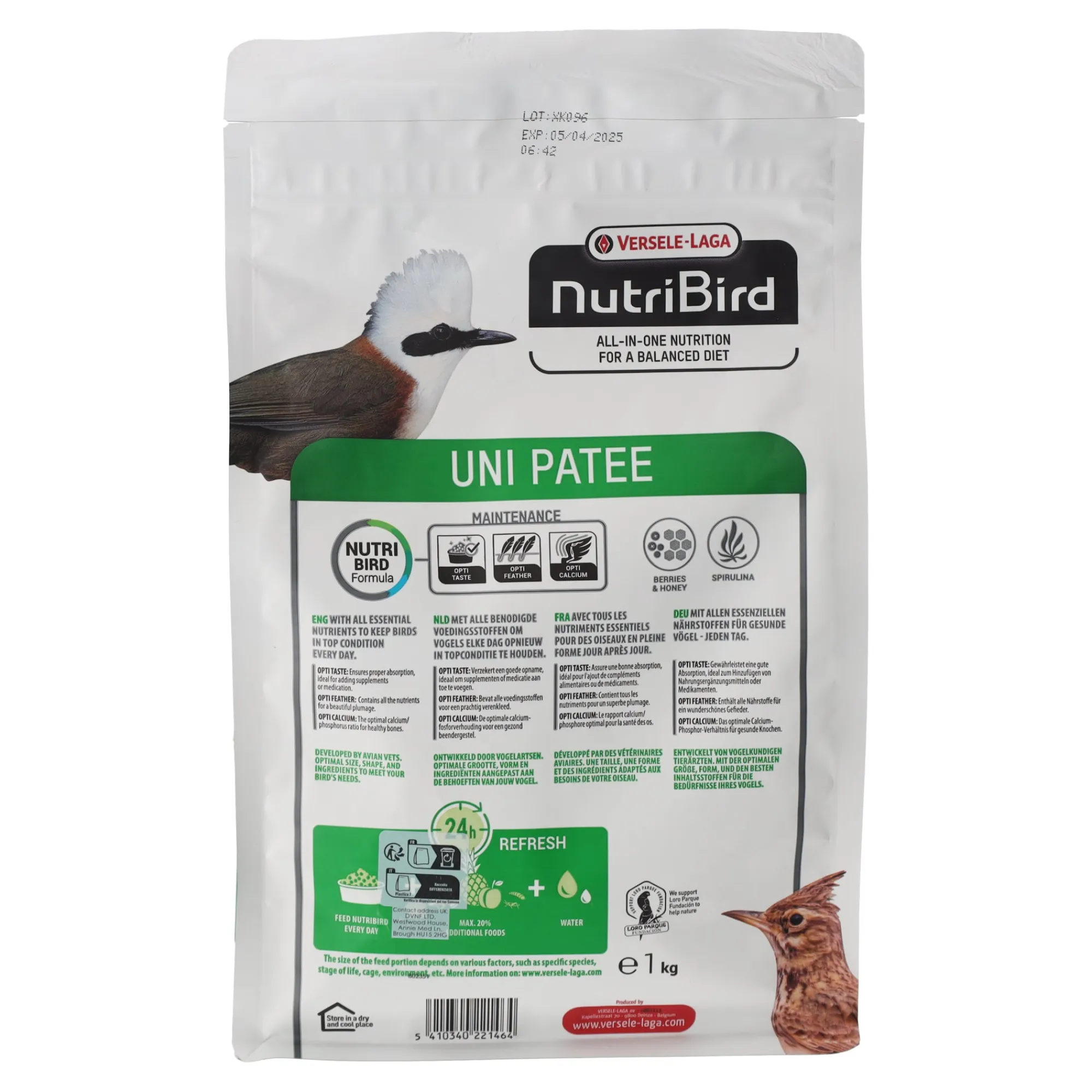Versele Laga Vogelvoer>Universeelvoer uni patee 1kg Orlux