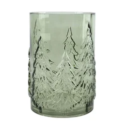 Kerstdecoratie>Vaas glas boom groen 22 cm