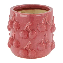 Natural Collections Vazen En Potten>Vaas kers rood 16 x 15 cm