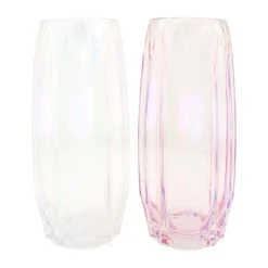 Natural Collections Vazen En Potten>Vaas luster glas 12 x 12 x 28 cm