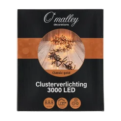 O'malley Kerstverlichting>Verlichting cluster 3000 LED classic gold