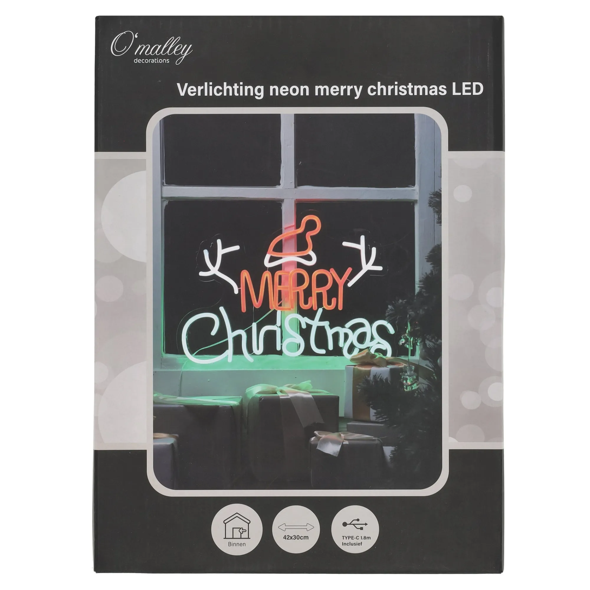 O'malley Kerstverlichting>Verlichting neon merry christmas LED