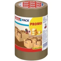 Tesa Bouw>Verpakkingstape bruin 50mmx66M 3st