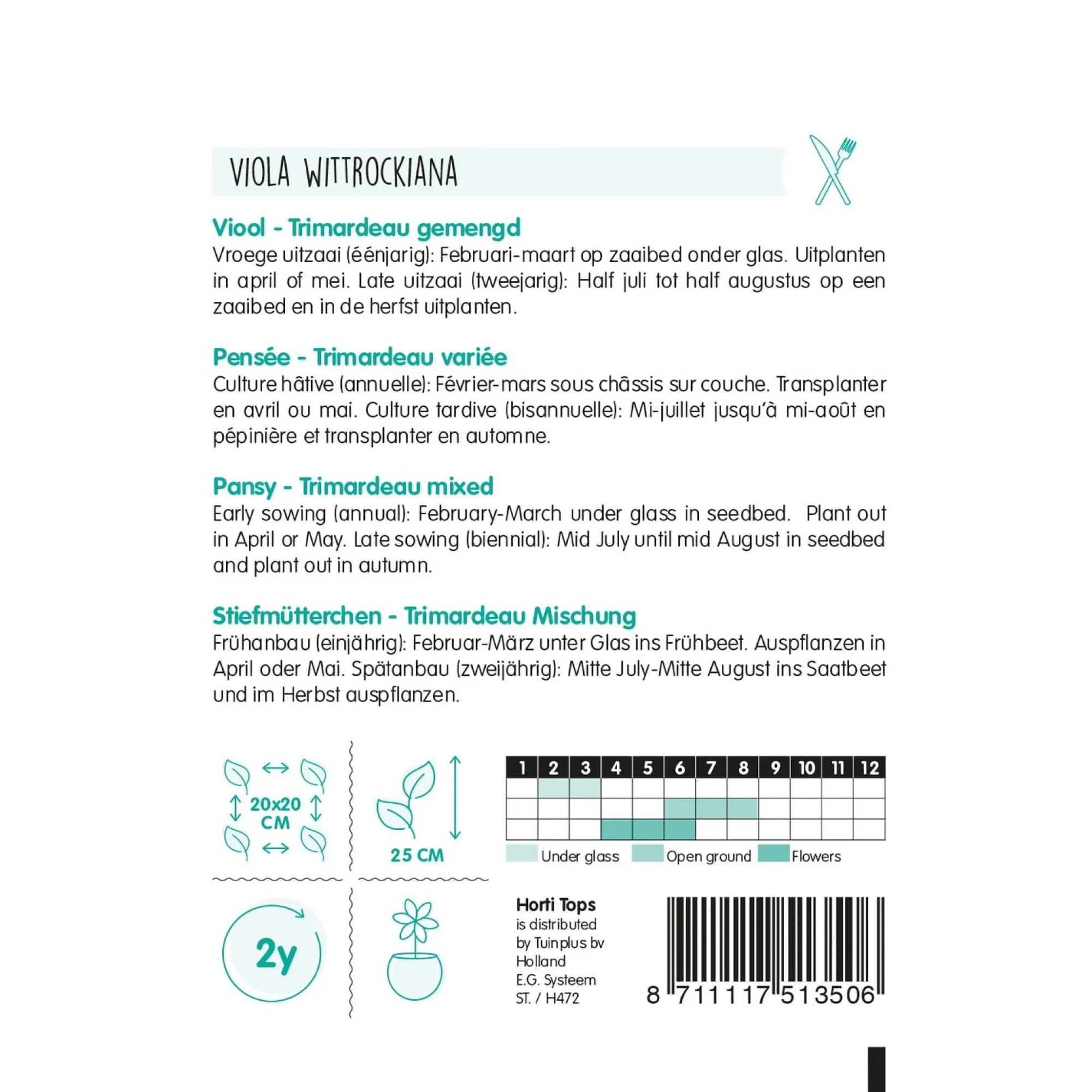 Horti Tops Moestuin>Viooltjes Trimardeau mix