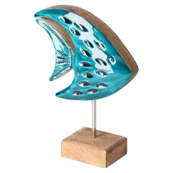 Natural Collections Woondecoratie>Vis op voet 18 cm blauw
