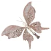 Kerstdecoratie>Vlinder 17cm winter roségoud