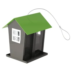 Flamingo Tuinvogels>Voedersilo Yrsa zaden+noten metaal grijs/groen