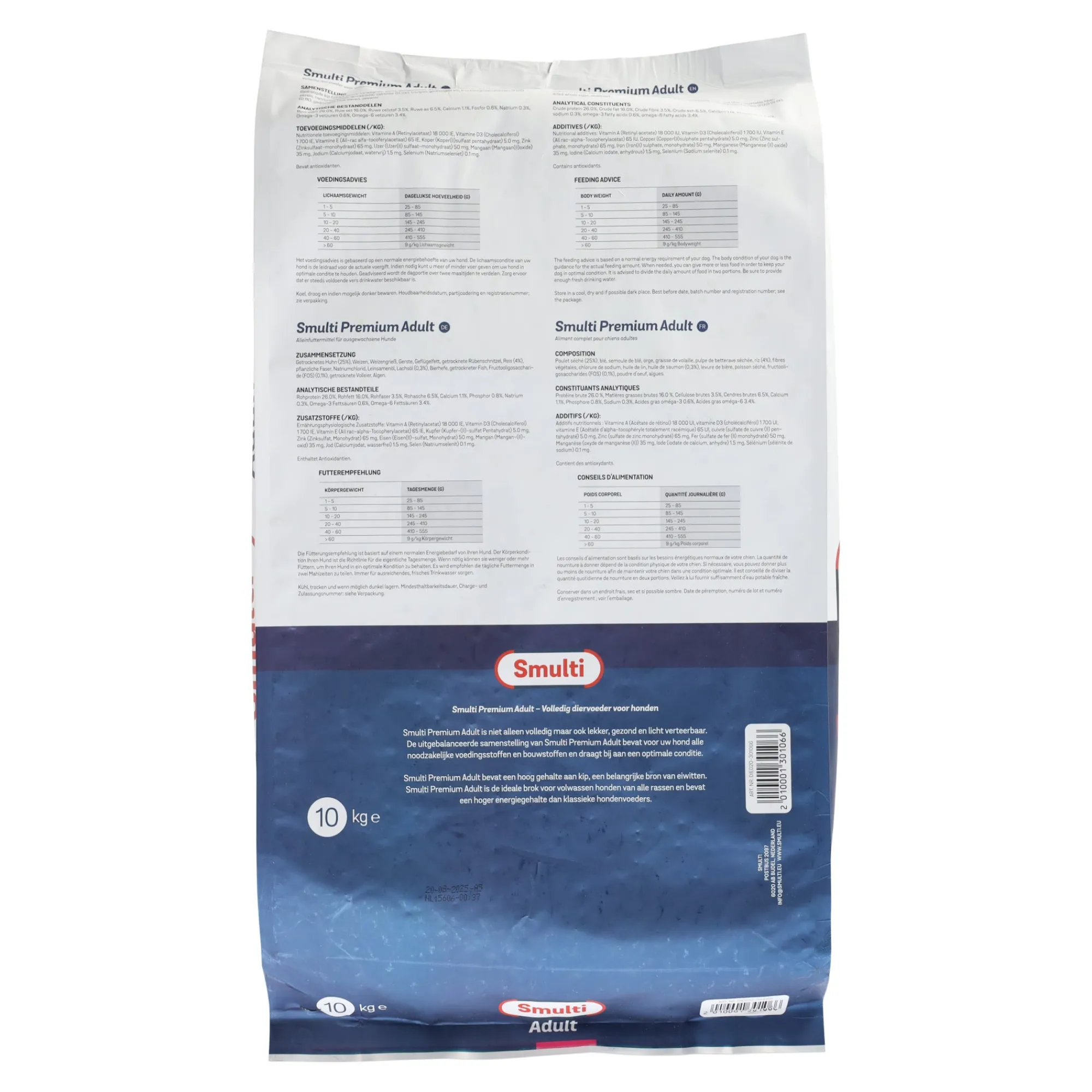 Smulti Hondenvoer>Voer hond Premium adult 10 kg