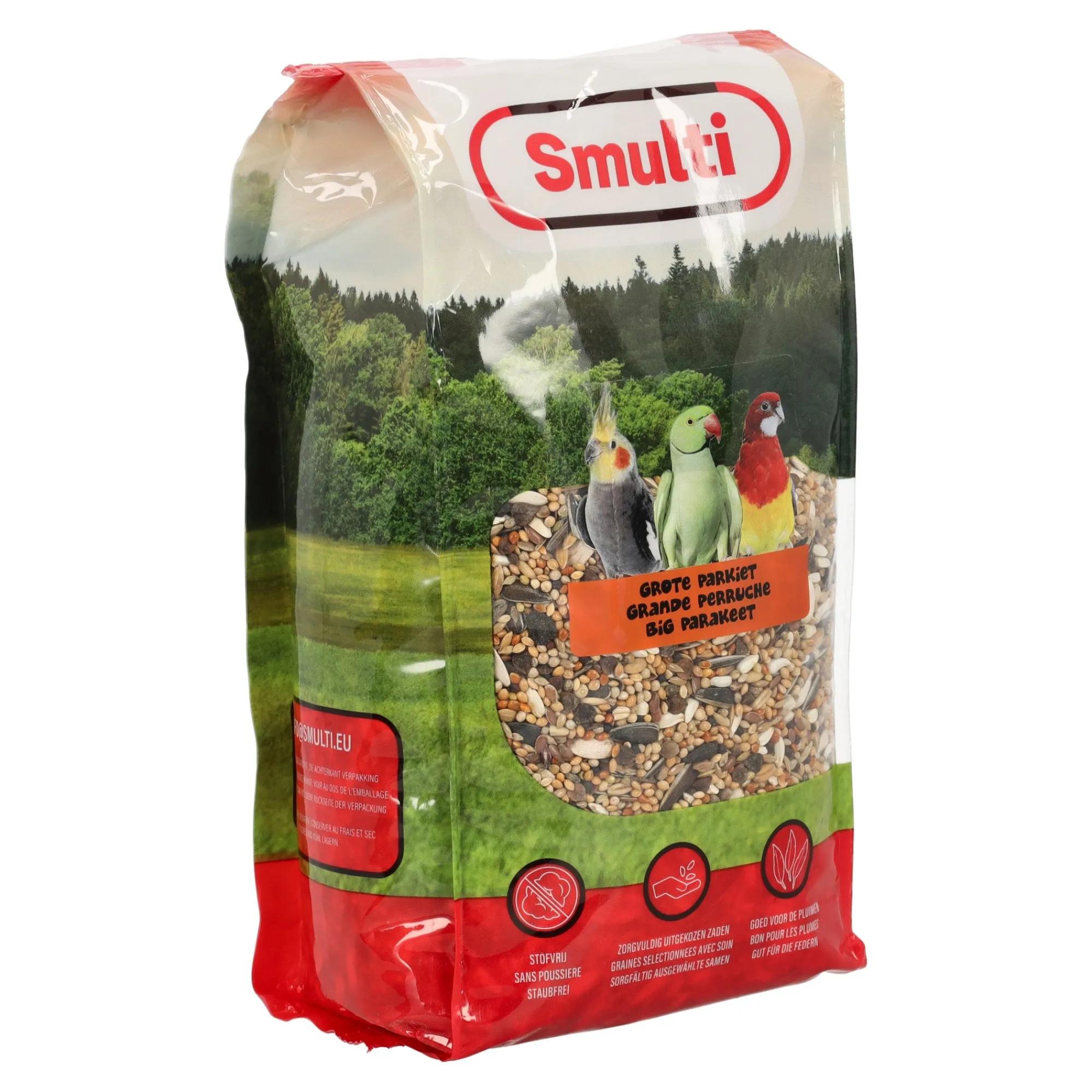 Smulti Vogelvoer>Voer vogel grote parkiet 1kg