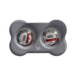 Friendly Pet Voerbak Kat>Voerbak duo RVS + mat 2x200ml