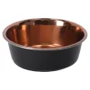 Friendly Pet Drink- En Voerbak Hond>Voerbak Ezra rvs zwart/koper D13,5cm 475ml FP