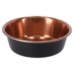 Friendly Pet Drink- En Voerbak Hond>Voerbak Ezra rvs zwart/koper D11,8cm 300ml FP