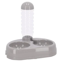 Flamingo Drink- En Voerbak Hond>Voerbak met waterfles 850ml Alun grijs