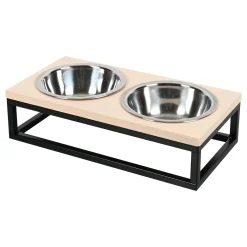 Friendly Pet Drink- En Voerbak Hond>Voerbak metal dubbel 29x15x8cm