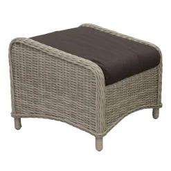 Bois le Duc Tuinbanken>Voetenbank Carlo white grey met kussen