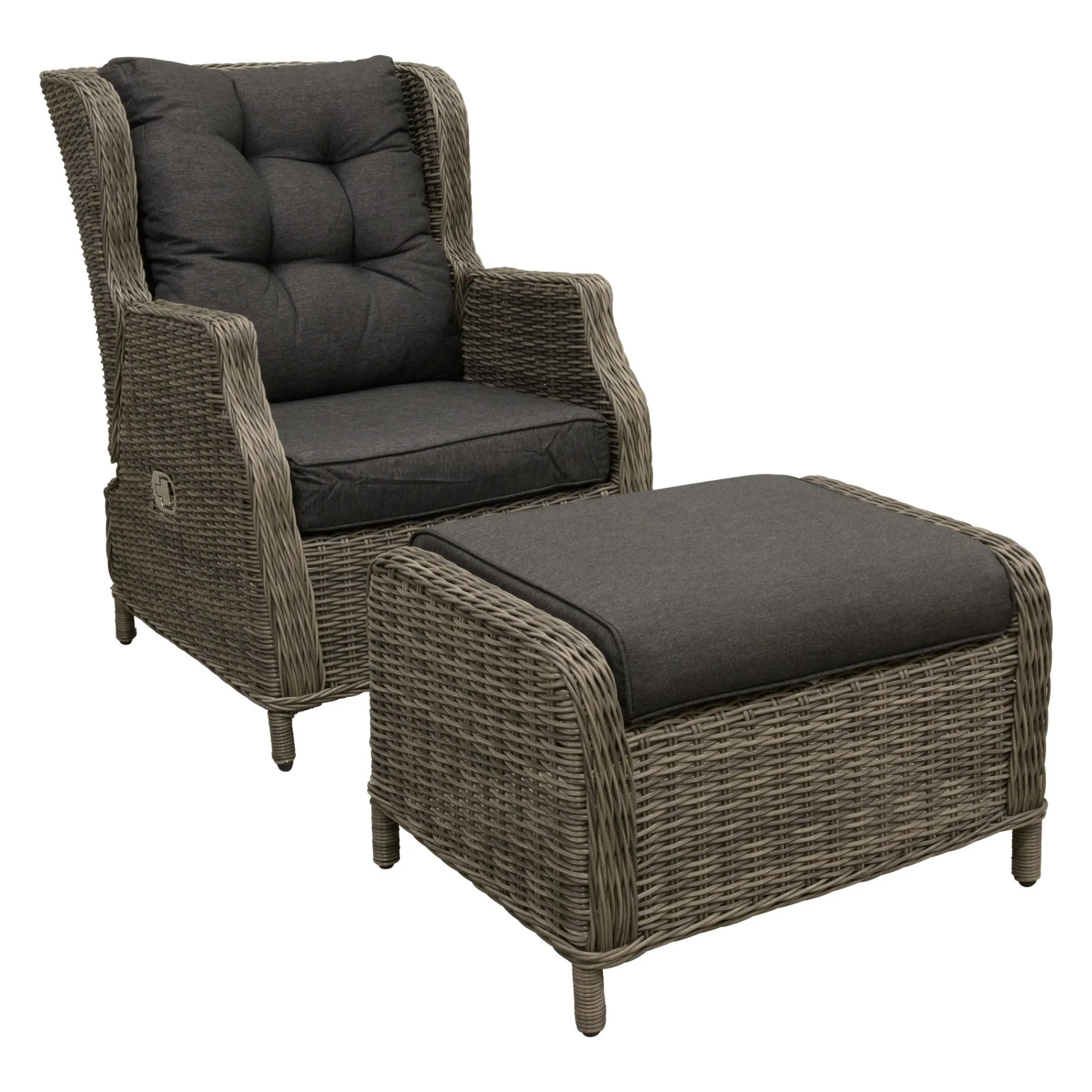 Bois le Duc Tuinbanken>Voetenbank Olvera willow grey met kussen