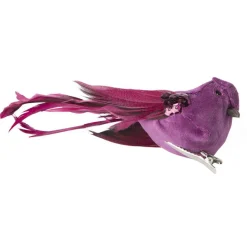 Natural Collections Woondecoratie>Vogel op clip paars 18 x 4 x 5 cm 2st.