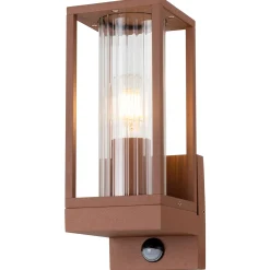 Diamant Buitenverlichting|Buitenverlichting>Wandlamp Dogato bruin + sensor