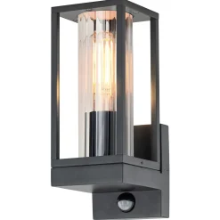 Diamant Buitenverlichting|Buitenverlichting>Wandlamp Dogato zwart + sensor