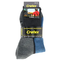 Cratex Werksokken>Werksok zwartgrijs-blauw 35-38 (1 pak)