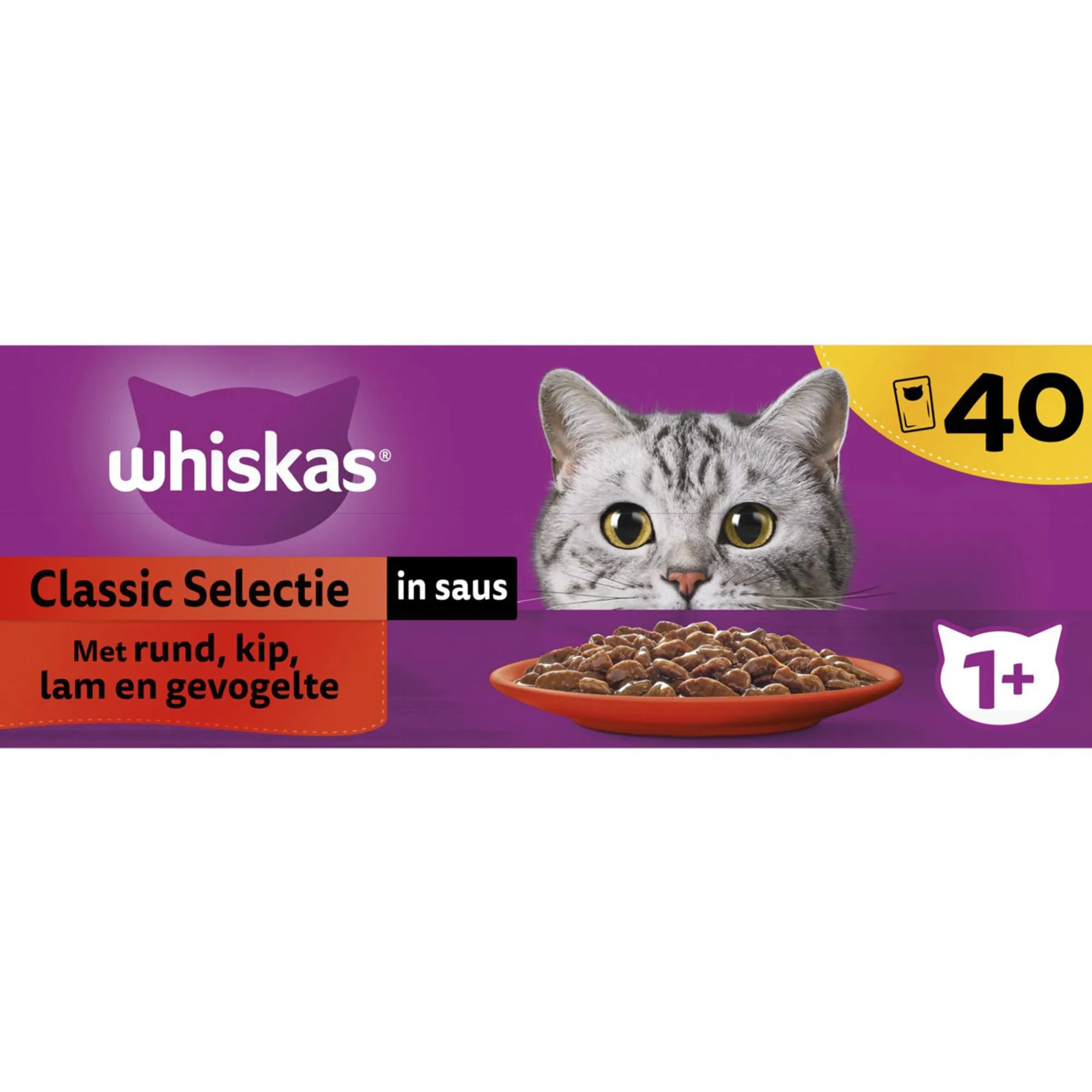 Whiskas Kattenvoer>1+ natvoer classic 40st