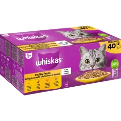 Whiskas Kattenvoer>1+ natvoer gevogelte 40 stuks