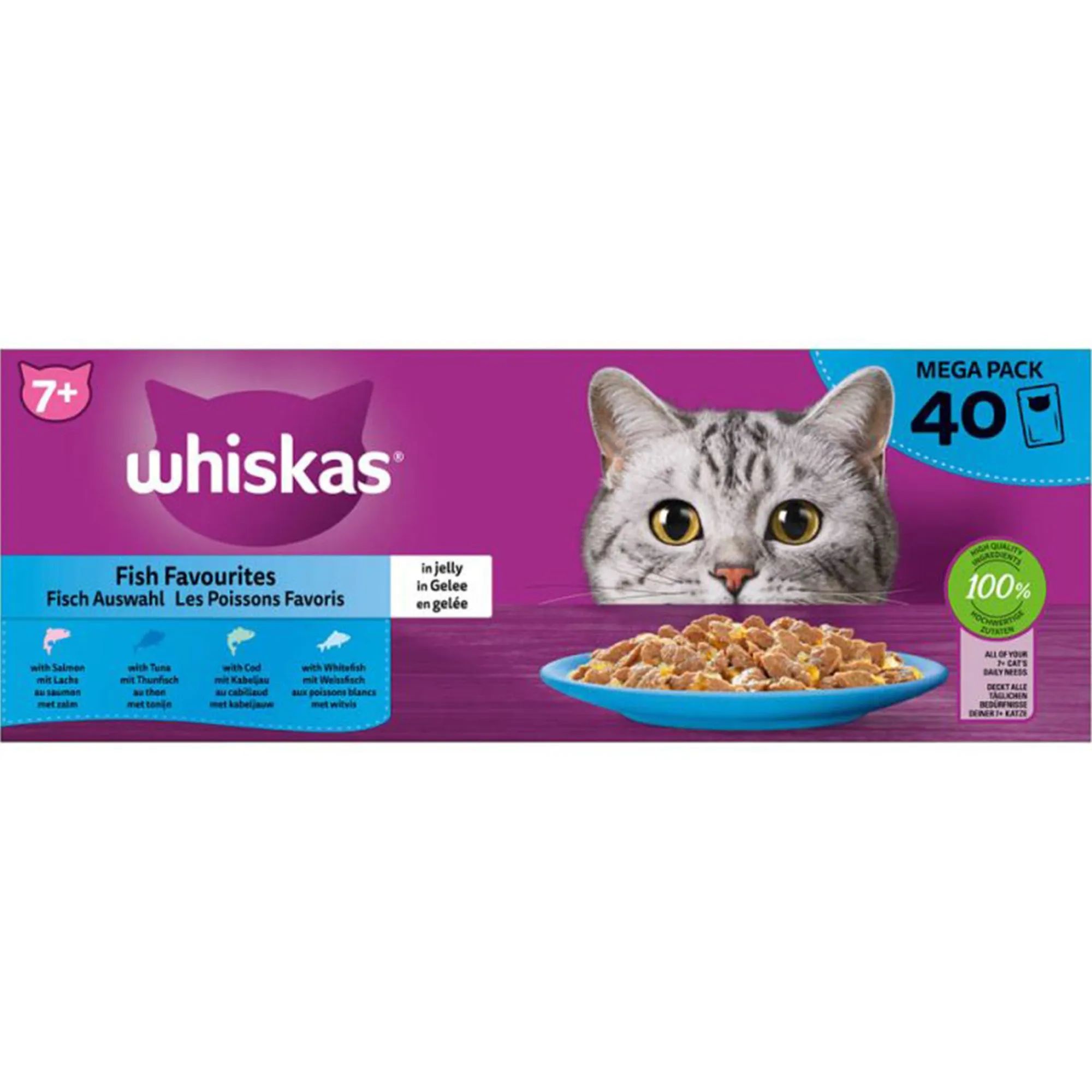 Whiskas Kattenvoer>7+ natvoer senior 40 stuks