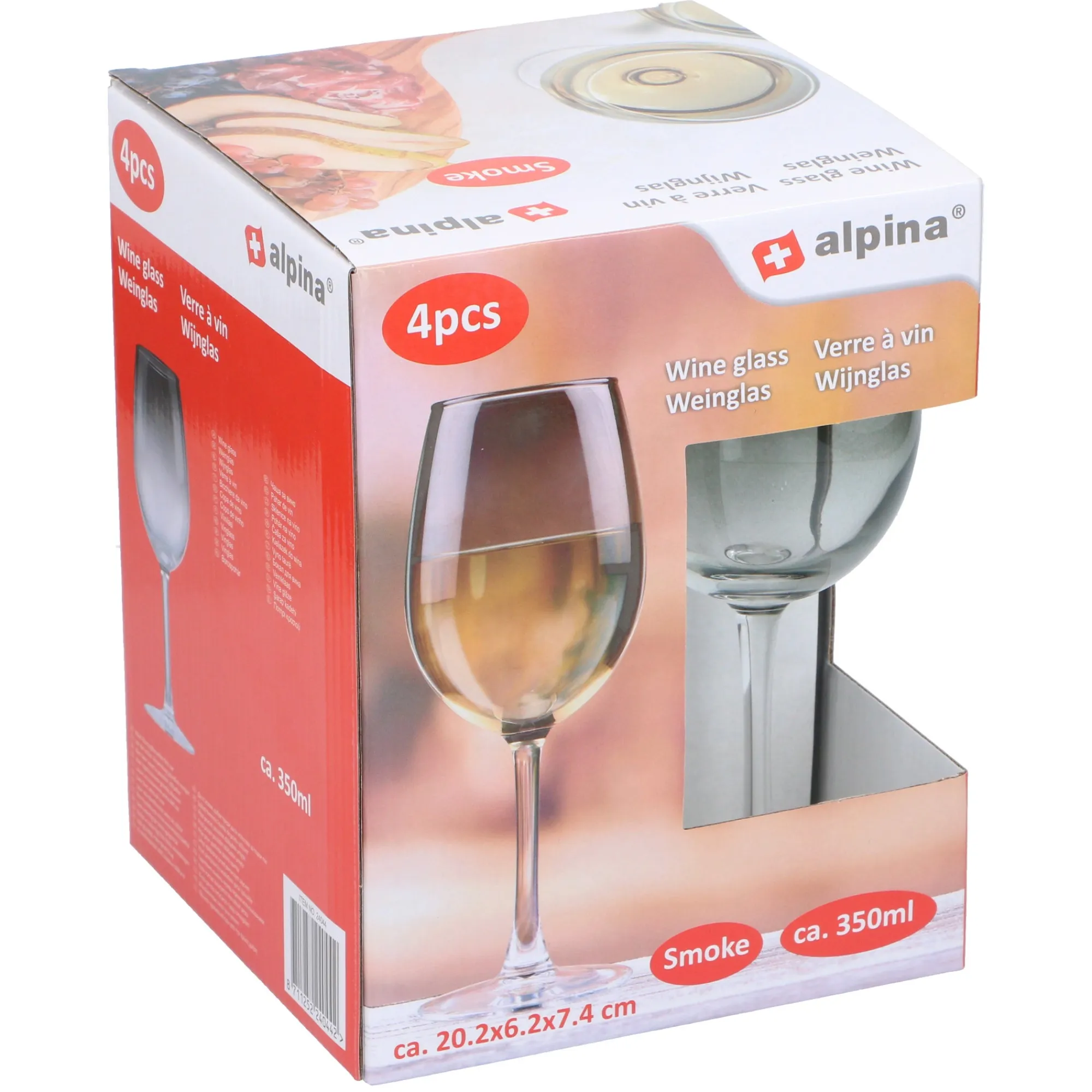 Alpina Koken & Tafelen>Wijnglas smoke 350ml 4st